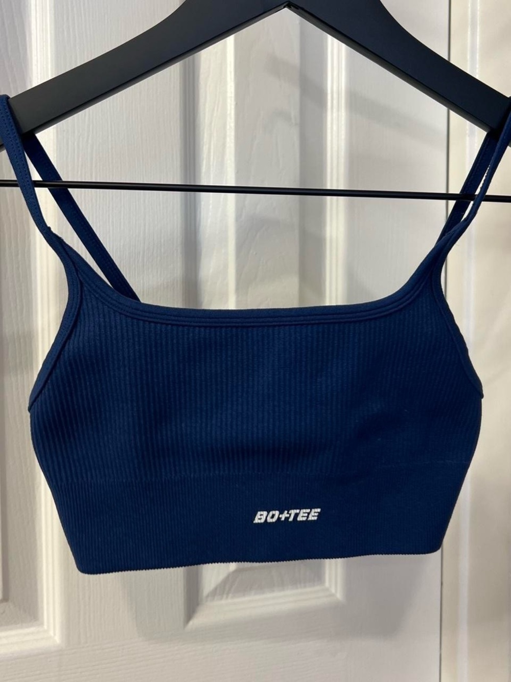 BO+TEE Navy Ribbed Cropped Tank - Picture 1 of 5